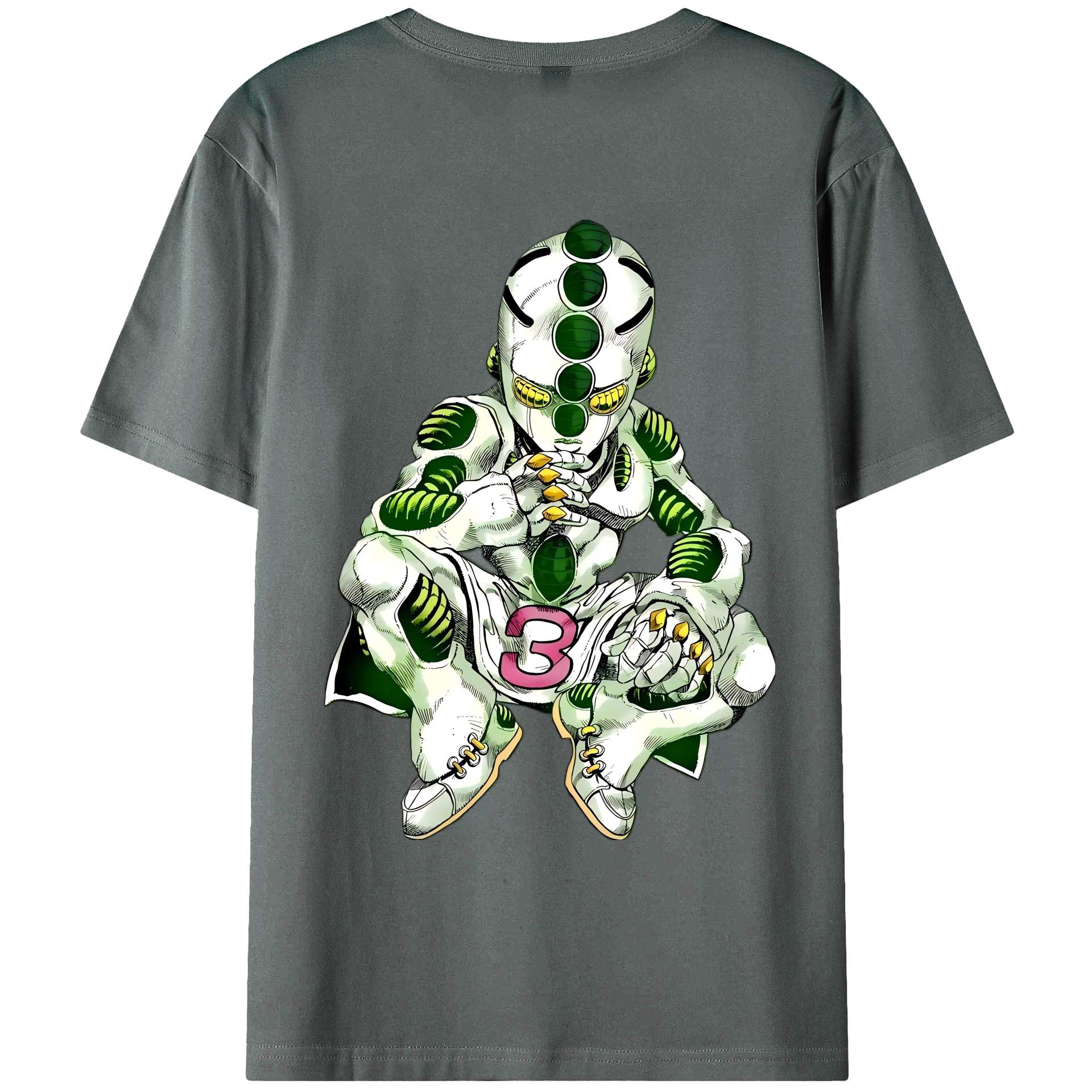（画像用） ジョジョの奇妙な冒険 広瀨康一 JoJo's Bizarre Adventure Hirose Koichi 綿100％ メンズ半袖Tシャツ（バックプリント） 通気性